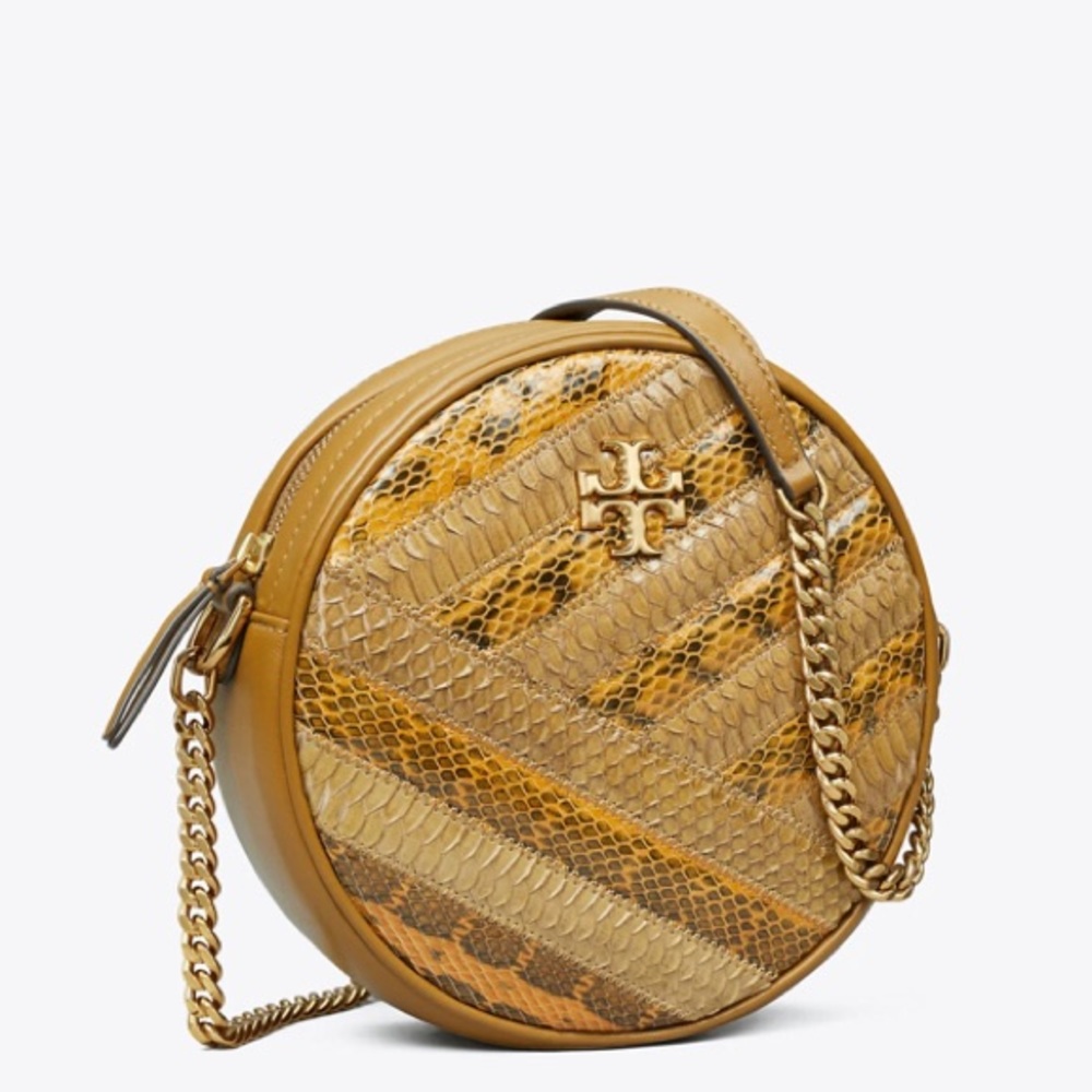 Authentic TORY BURCH SNAKE SKIN Leather top zip Crosby - Picture 3 of 16